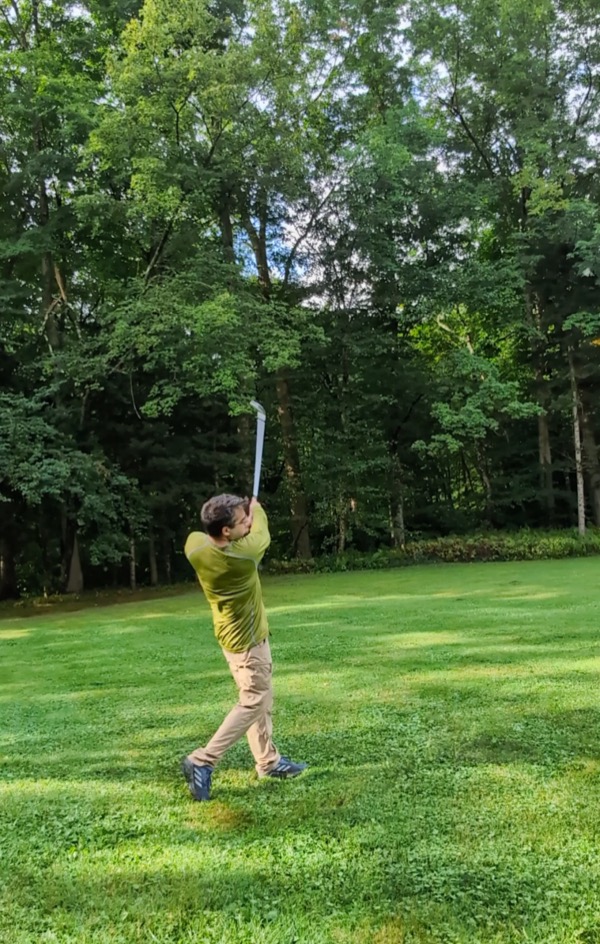 Jaime hitting a 5-iron